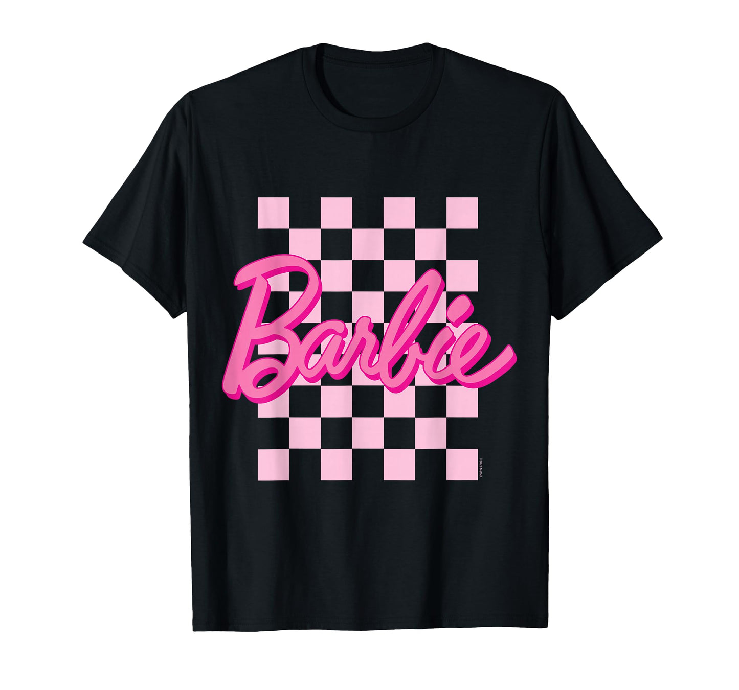 Barbie - Barbie Logo Checkered Background T-Shirt