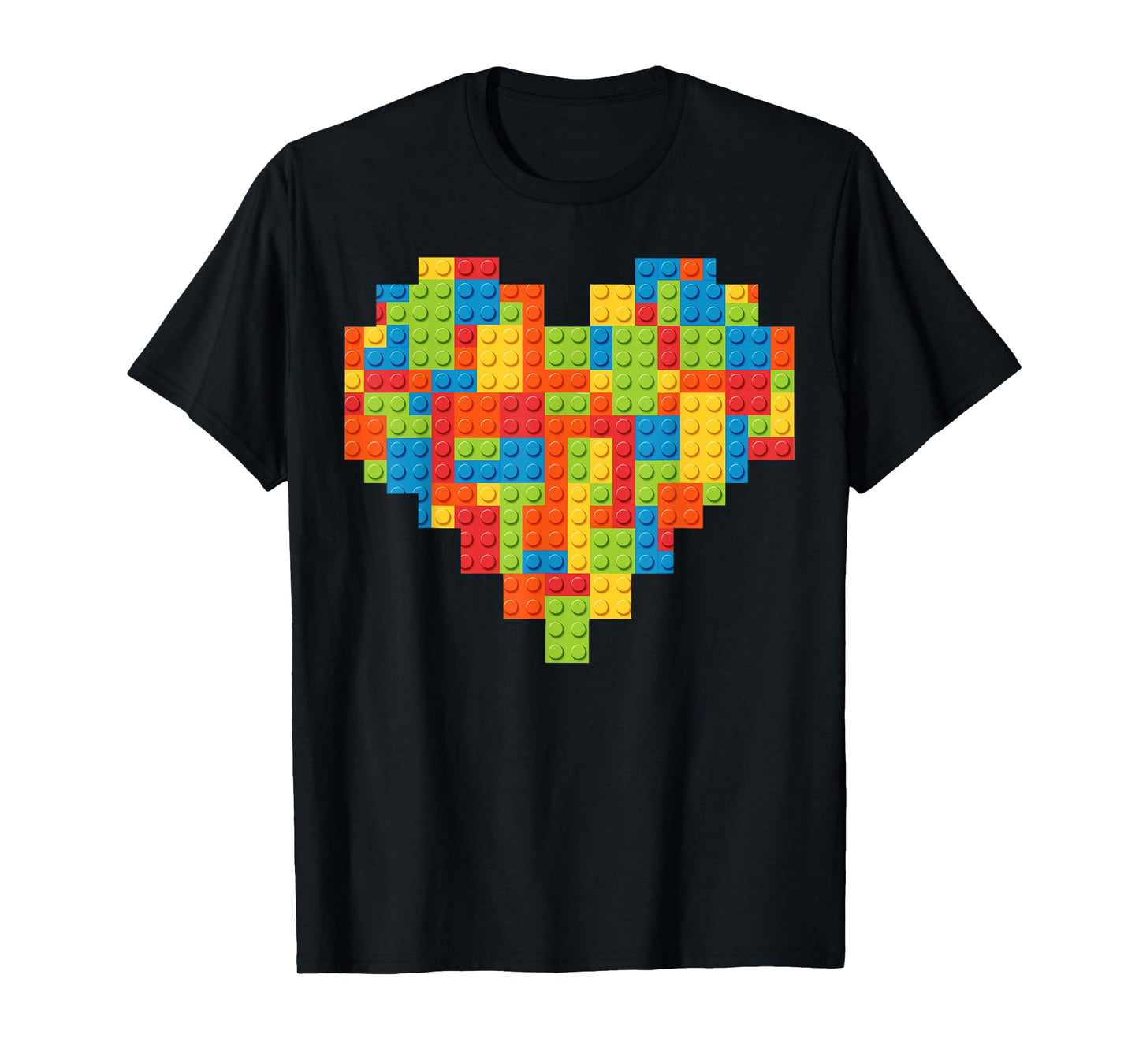 Brick Builder Heart Valentines Block Building Master Builder T-Shirt