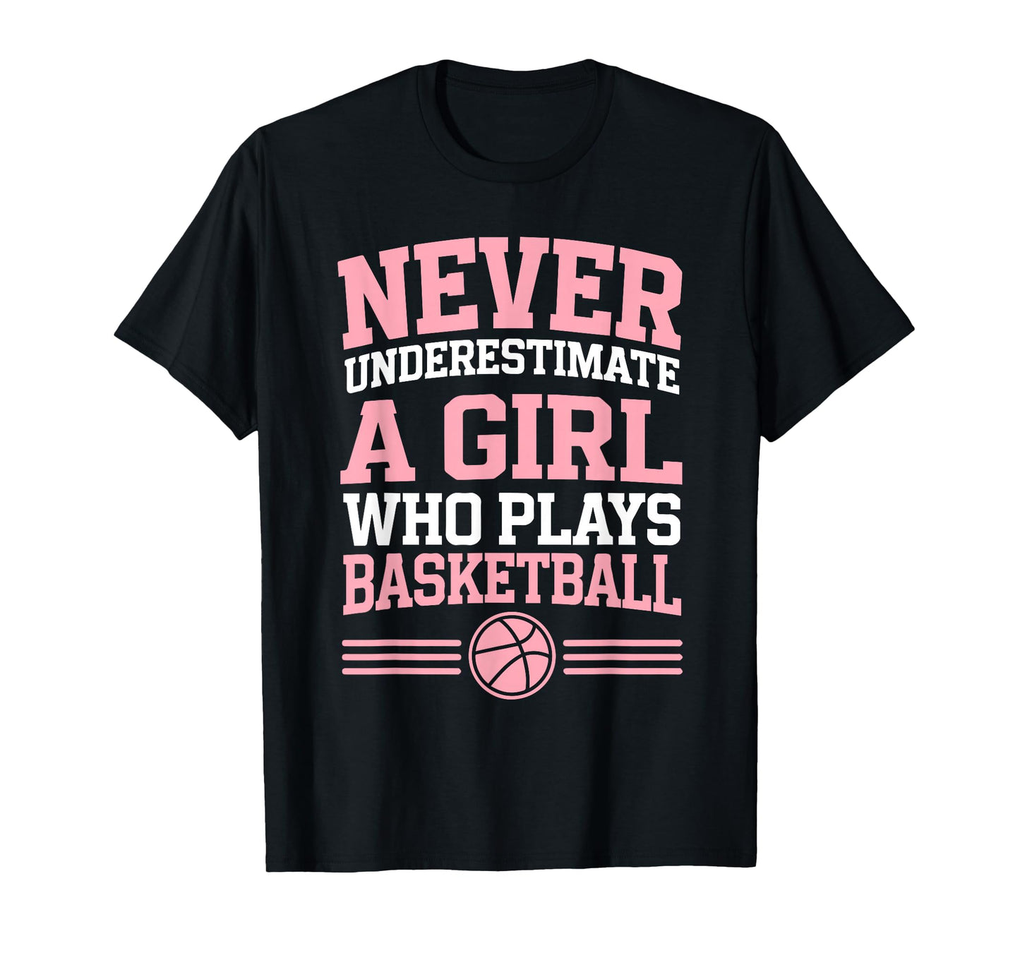 Never Underestimate A Girl who Plays Basketball T-Shirt