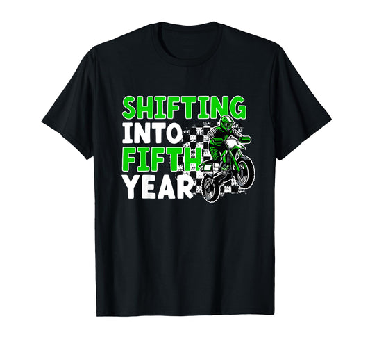 Kids 5th Dirt Bike Birthday Party 5 Year Old Dirt Biker T-Shirt