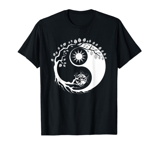 Yin Yang Moon Sun Tree of Life Men Women Kids T-Shirt