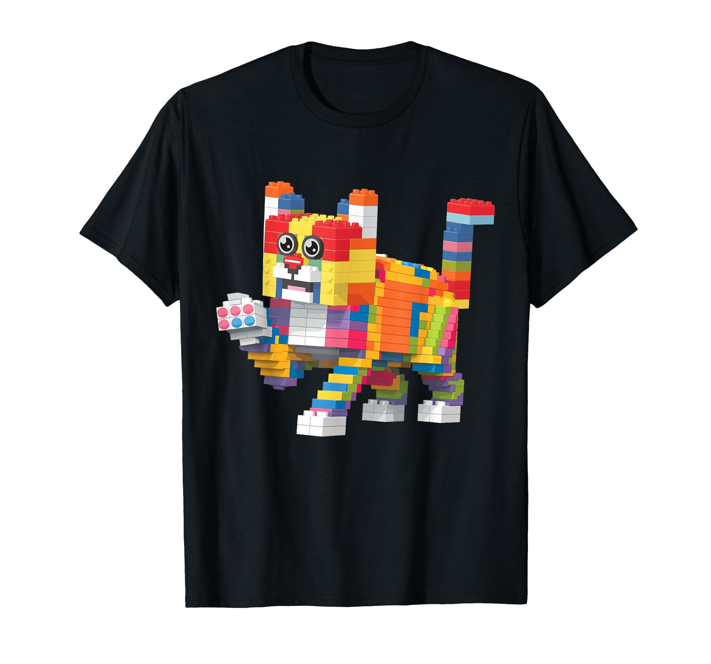 Cat Brick Master Builder Block Building Brick Builder T-Shirt for Men Women Kids