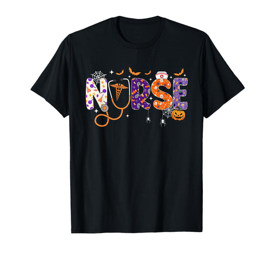 Halloween Nurse Shirts For Women RN NICU Nursing Halloween T-Shirt
