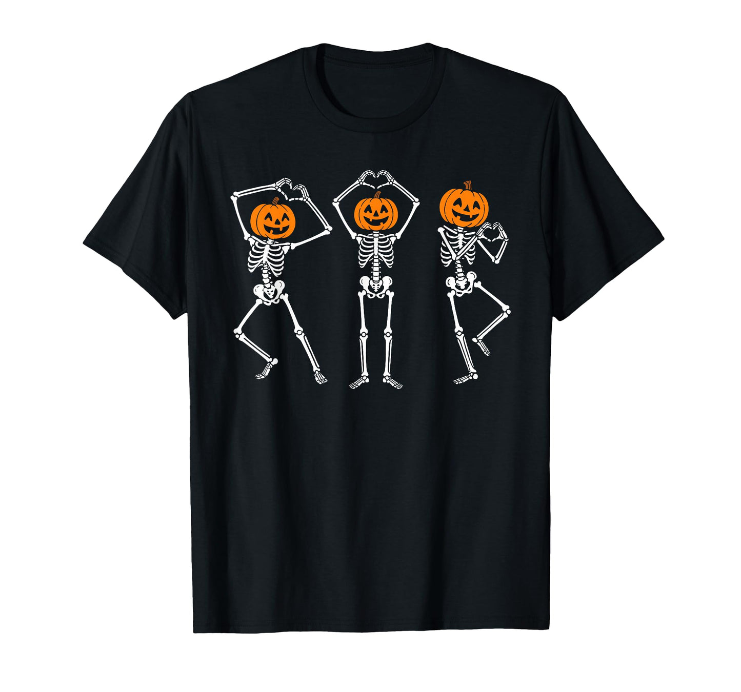 Skeleton Carved Pumpkin Men Women Kids Funny Halloween T-Shirt