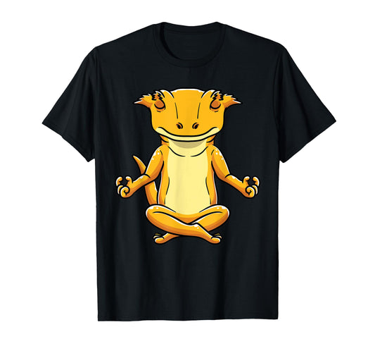 Funny Yoga Crested Gecko Meditating Lizard Reptile T-Shirt