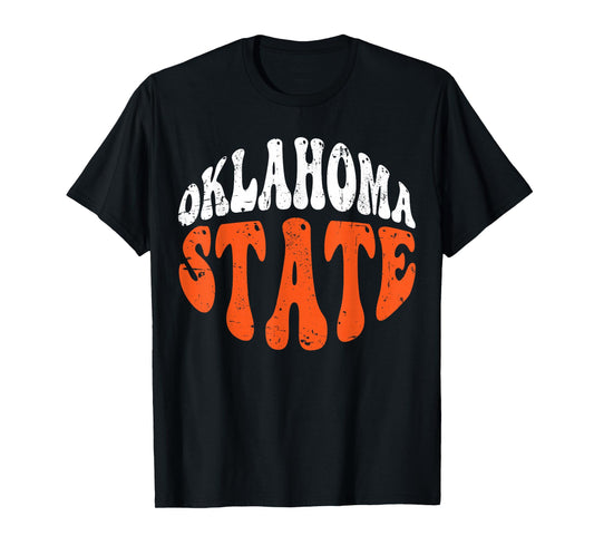 Oklahoma State Tee.Retro Vintage Distressed Design American T-Shirt