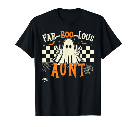 Fab Boo Lous Aunt Rero Ghost Spooky Auntie Halloween Costume T-Shirt