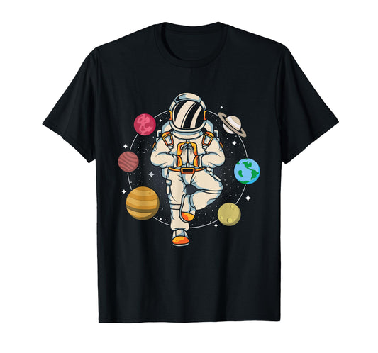 Meditating Astronaut Planets Universe Zen Yoga Astronomy T-Shirt
