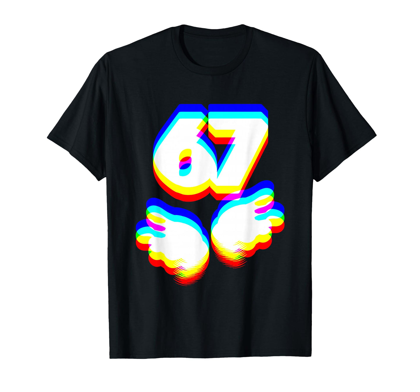 Funny 6 7 Meme Gen Alpha Slang Six Seven EDM Color T-Shirt