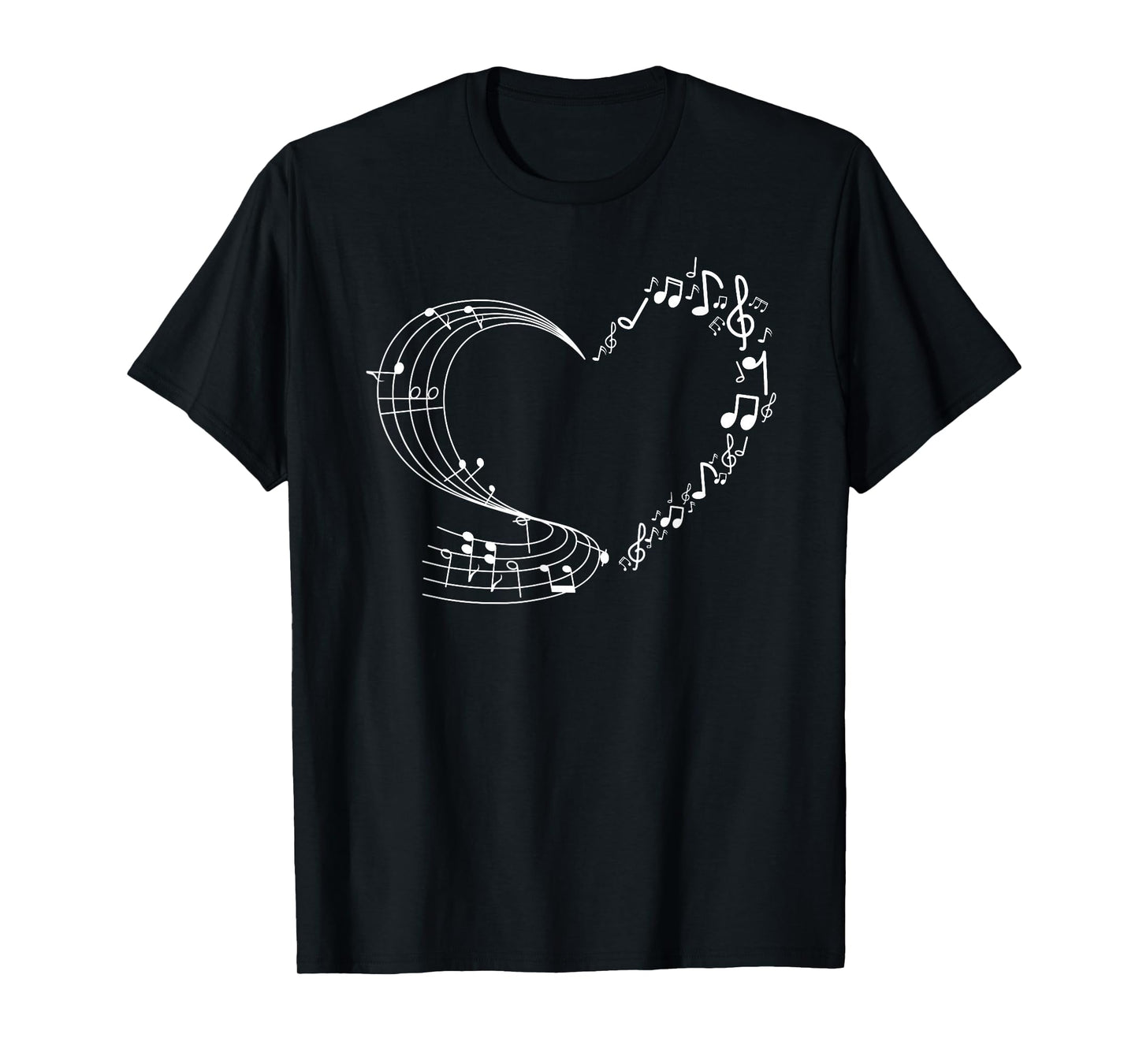 Cute Heart Music Note Women Girls Musicians T-Shirt