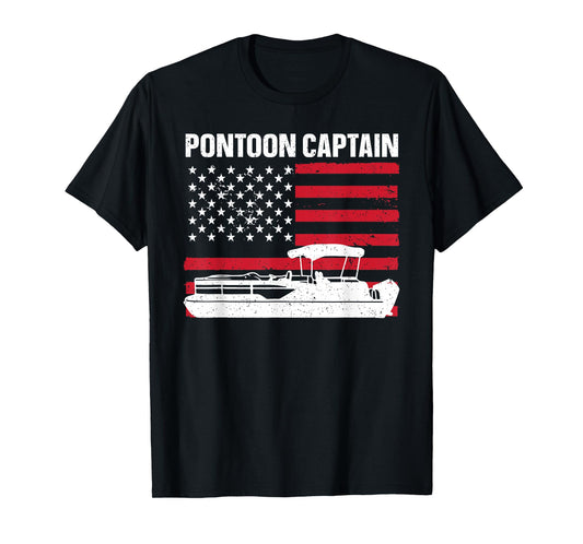 Cool Pontoon Captain Art For Men Women Pontoon Boat Captain T-Shirt