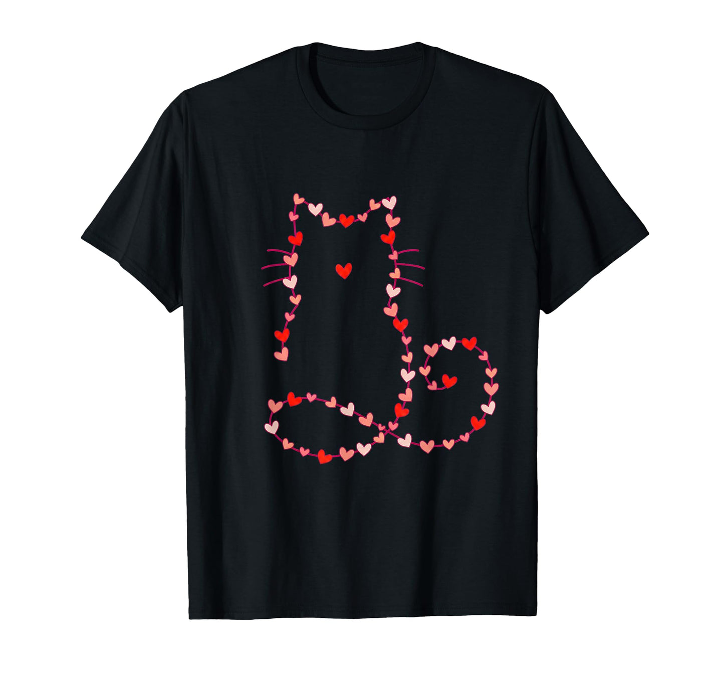 Cat Valentine Heart Retro Funny Cute Kitten Lovers Pet Paw T-Shirt