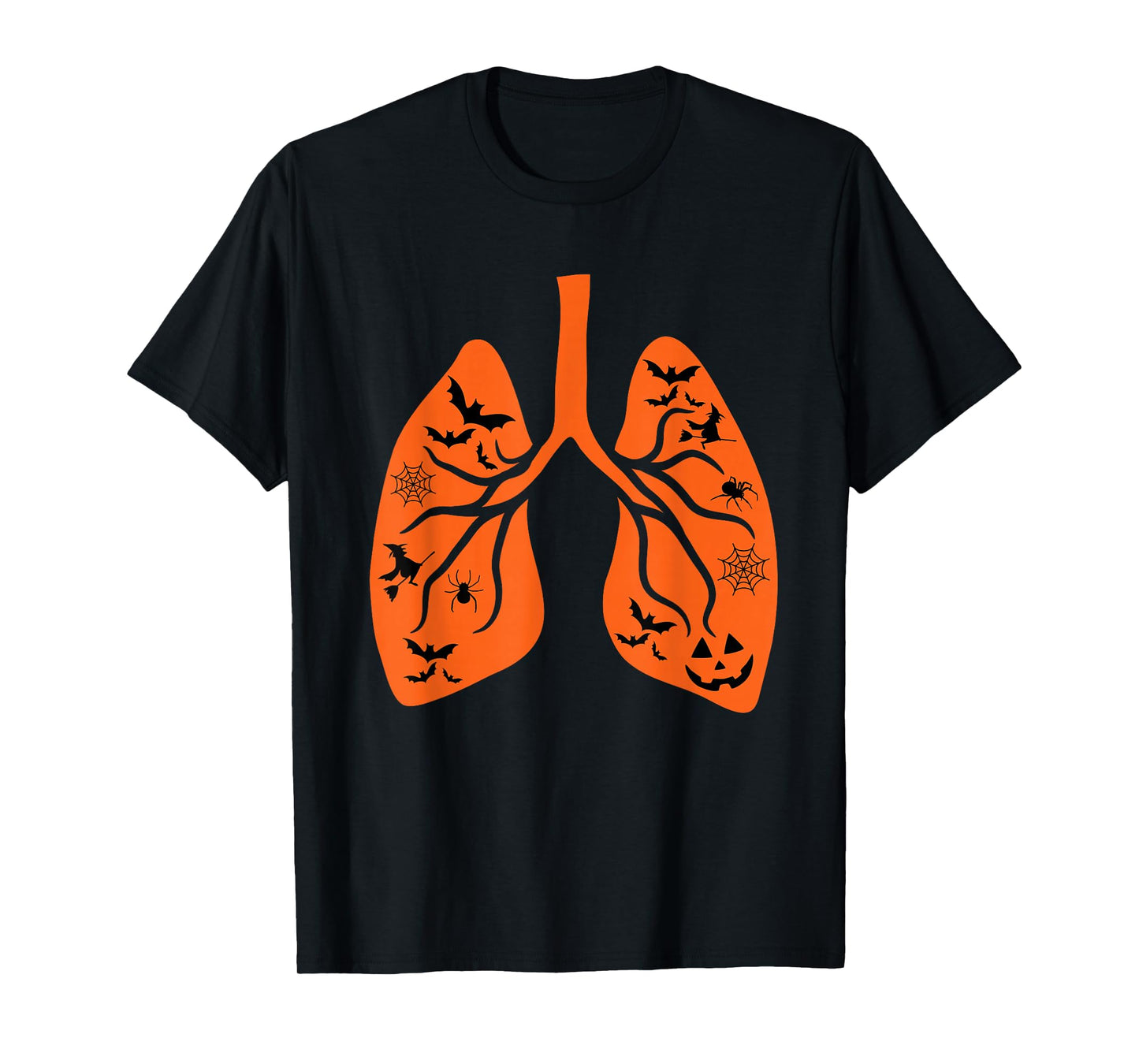 Vintage Respiratory Therapist RT Lung Pumpkin Bats Halloween T-Shirt