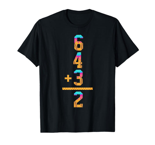 Baseball Ice Cream Drip Inspired Math 6 4 3 2 Double Play T-Shirt