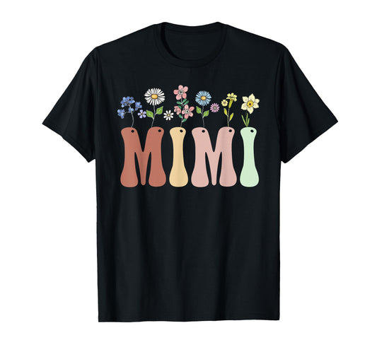 Mimi Gifts Women Wildflower Floral Design Mimi T-Shirt