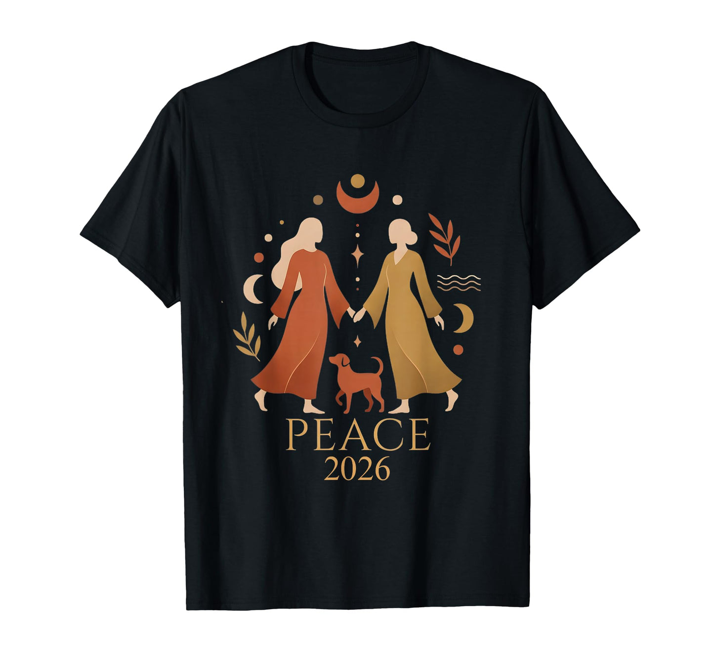Walk Peace 2026 World Peace Women Monks Aloka Dog Spiritual T-Shirt