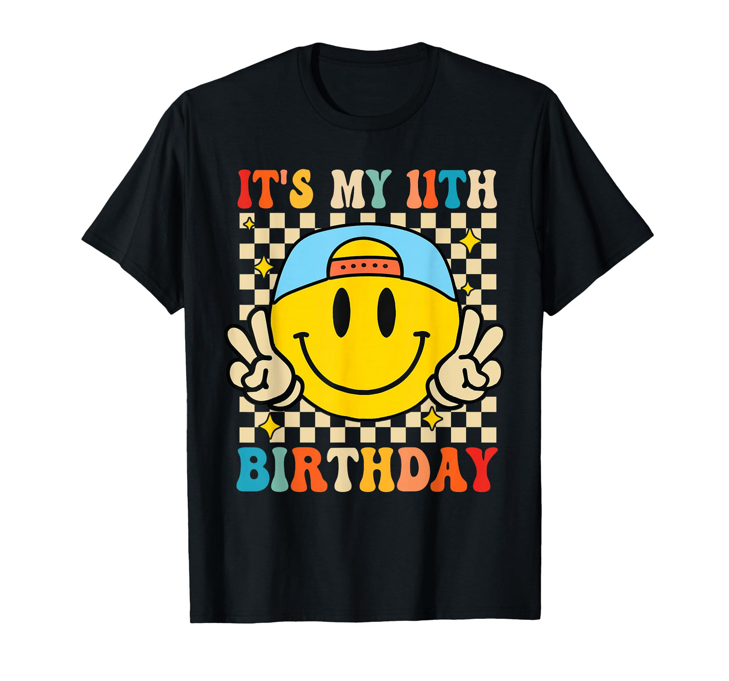 Its My 11th Birthday Smile face 11 Years Old Boys Girls T-Shirt