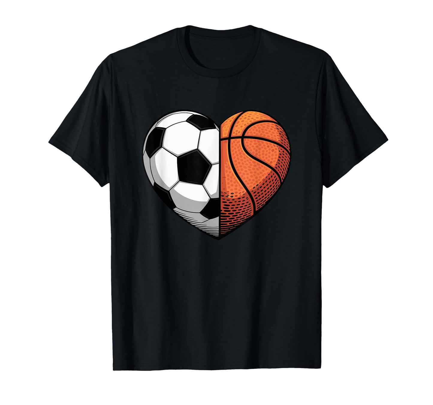 Soccer and Basketball Heart Sports T-Shirt