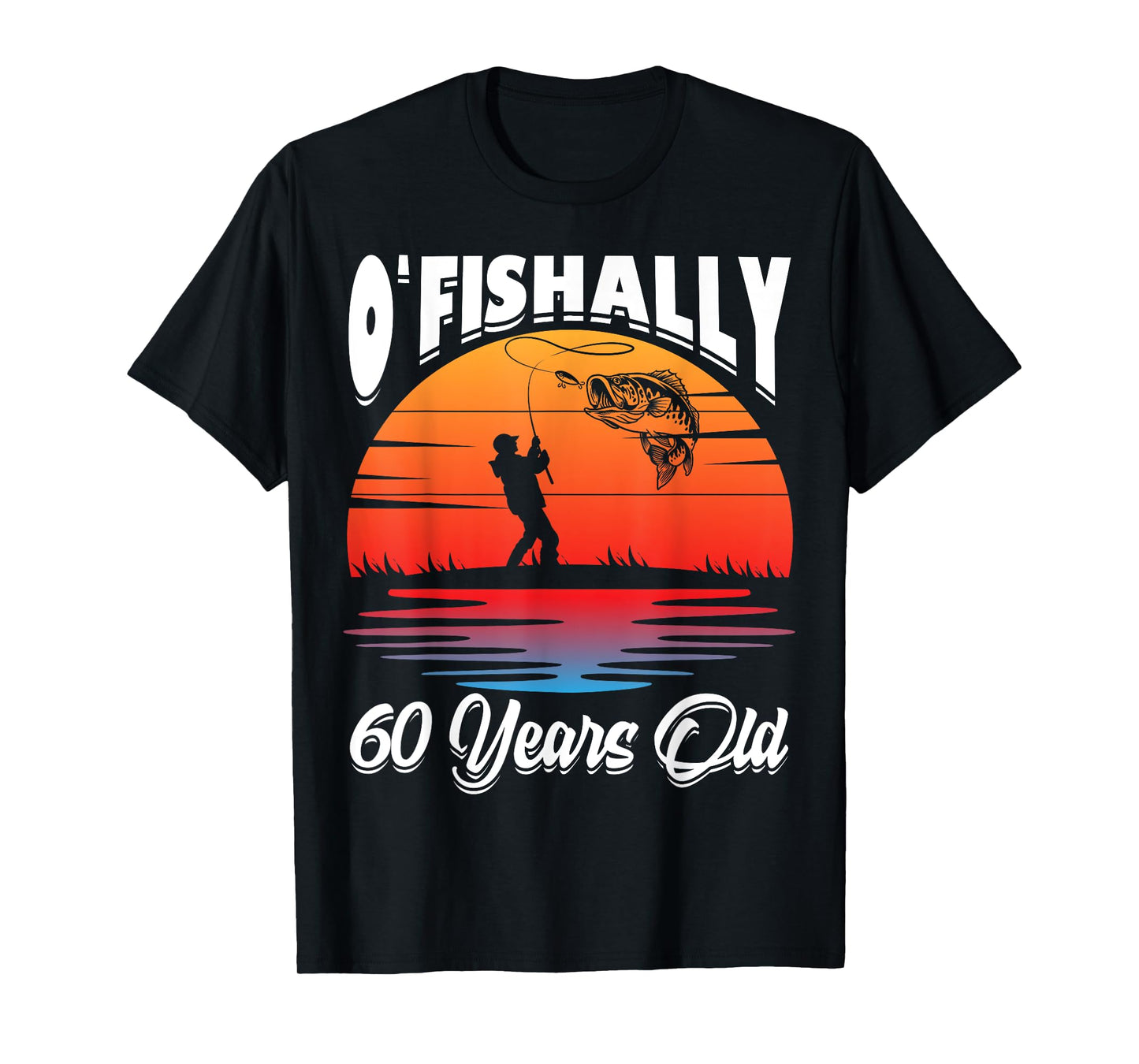 Ofishally 60 Years Old Fisherman 60th Birthday Party Fishing T-Shirt
