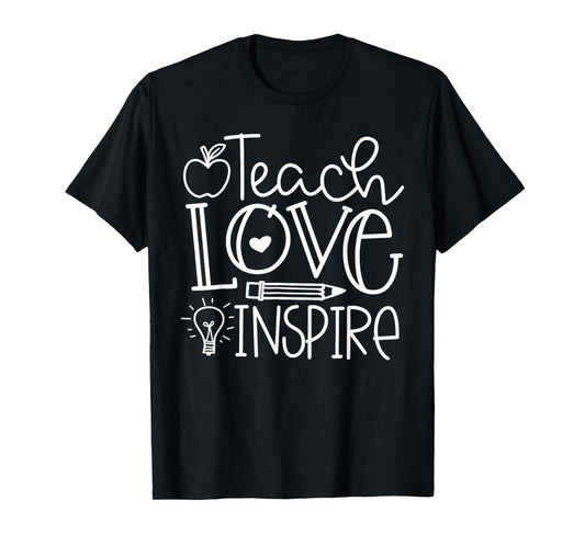 Teach Love Inspire Retro Teacher Kids Back To School T-Shirt