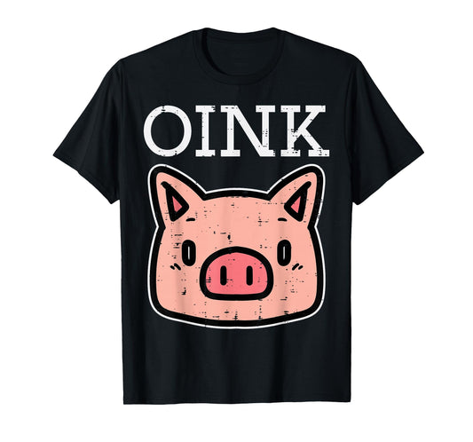 Oink Pig Face Cute Hog Head Girls Boys Kids Toddler Women T-Shirt