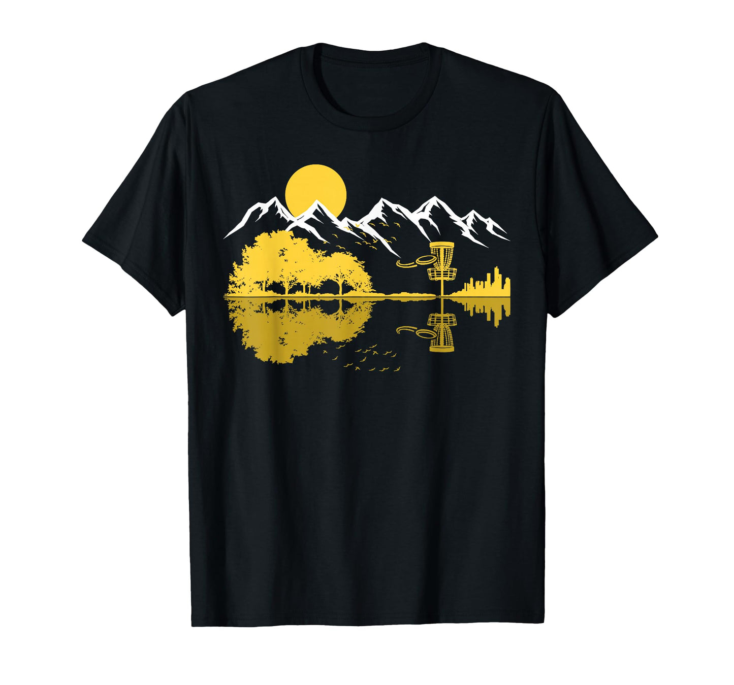 Guitar Lake Mountain Reflections Shadow Love Guitar Musician T-Shirt