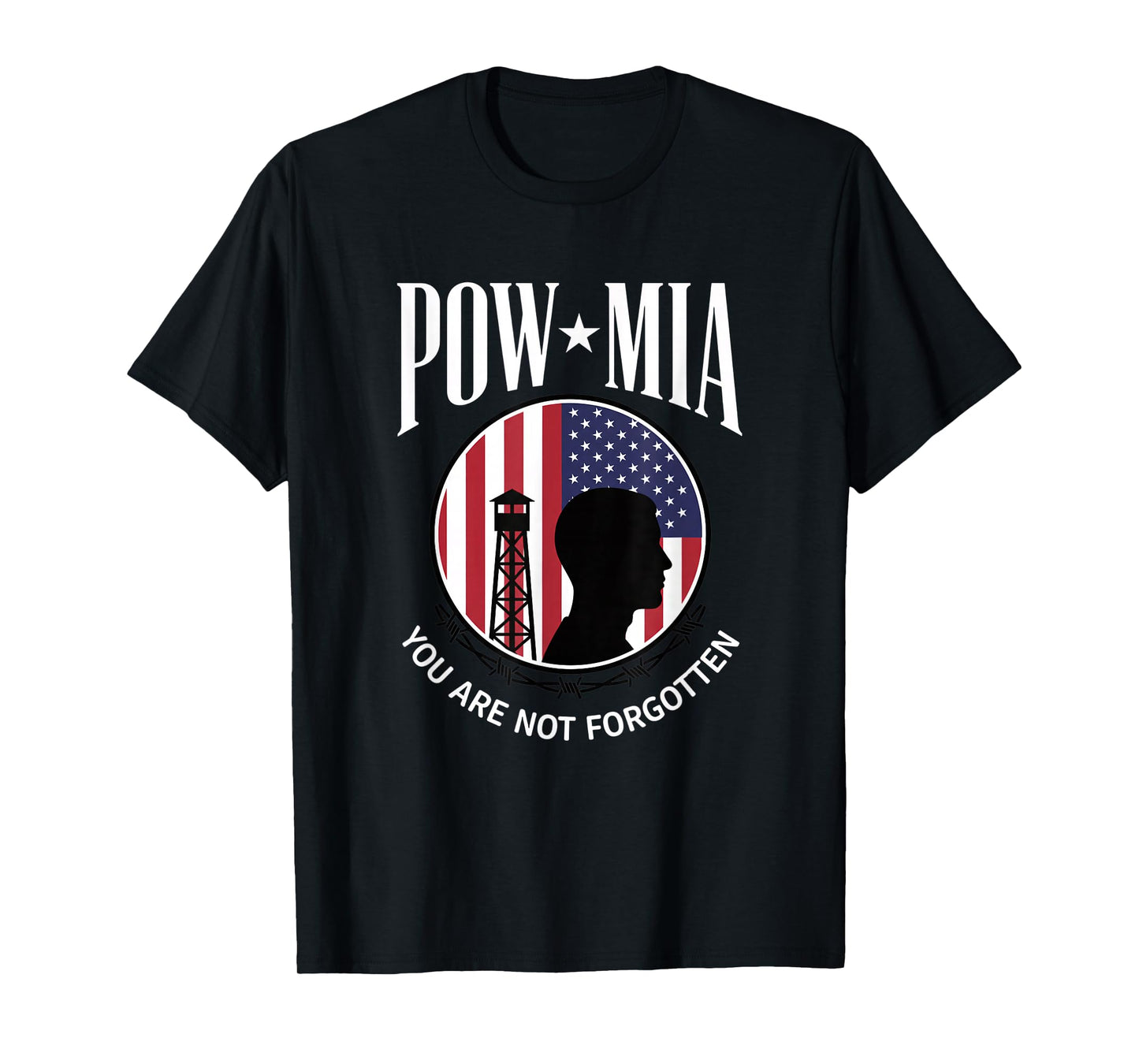 USA POW MIA - You are Not Forgotten Patriotic American Flag T-Shirt