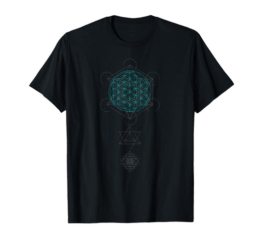 sacred geometry flower of life sri yatra merkaba t shirt