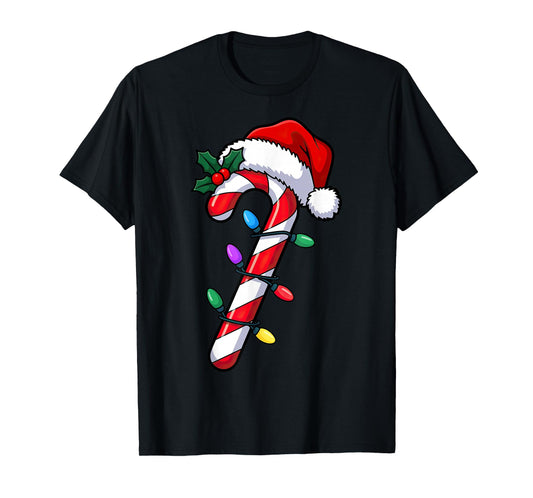 Christmas Candy Cane Santa Xmas T-Shirt