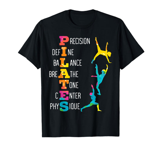 Pilates Fitness Exercise Training Contrology Meditation T-Shirt