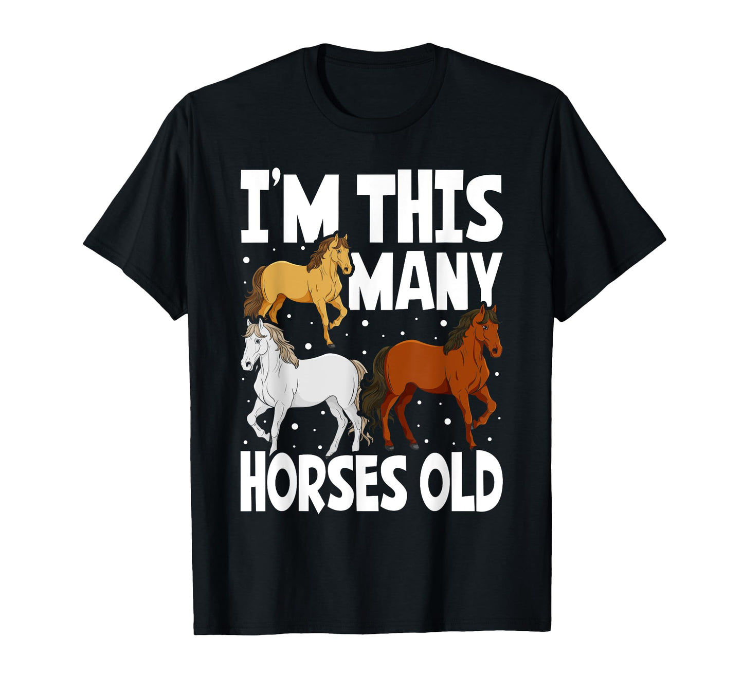 Kids 3 Years Old Girl Horses Old 3rd Birthday Kids T-Shirt