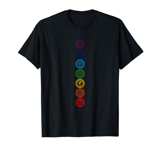 Chakras Yoga Sacred Geometry OM Namaste Kundalini Meditation T-Shirt