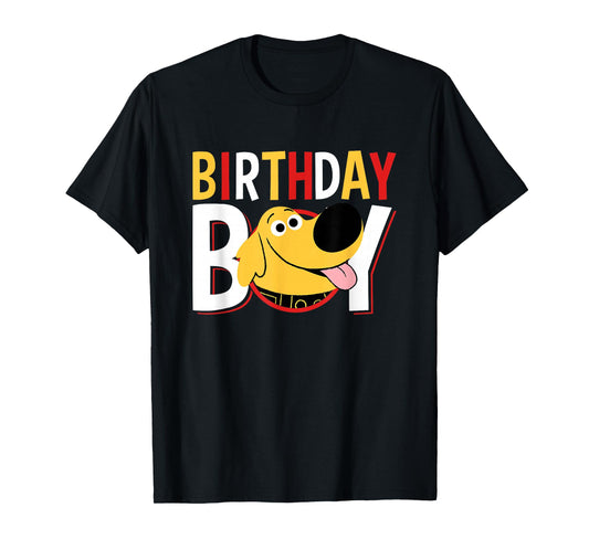 Disney Pixar Up Birthday Boy Cute Dug Big Chest Text Logo T-Shirt