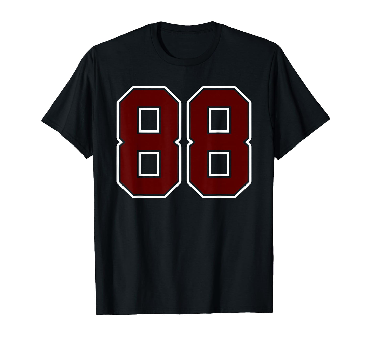 Maroon and White Number 88 Jersey Player Uniform #88 Fan T-Shirt