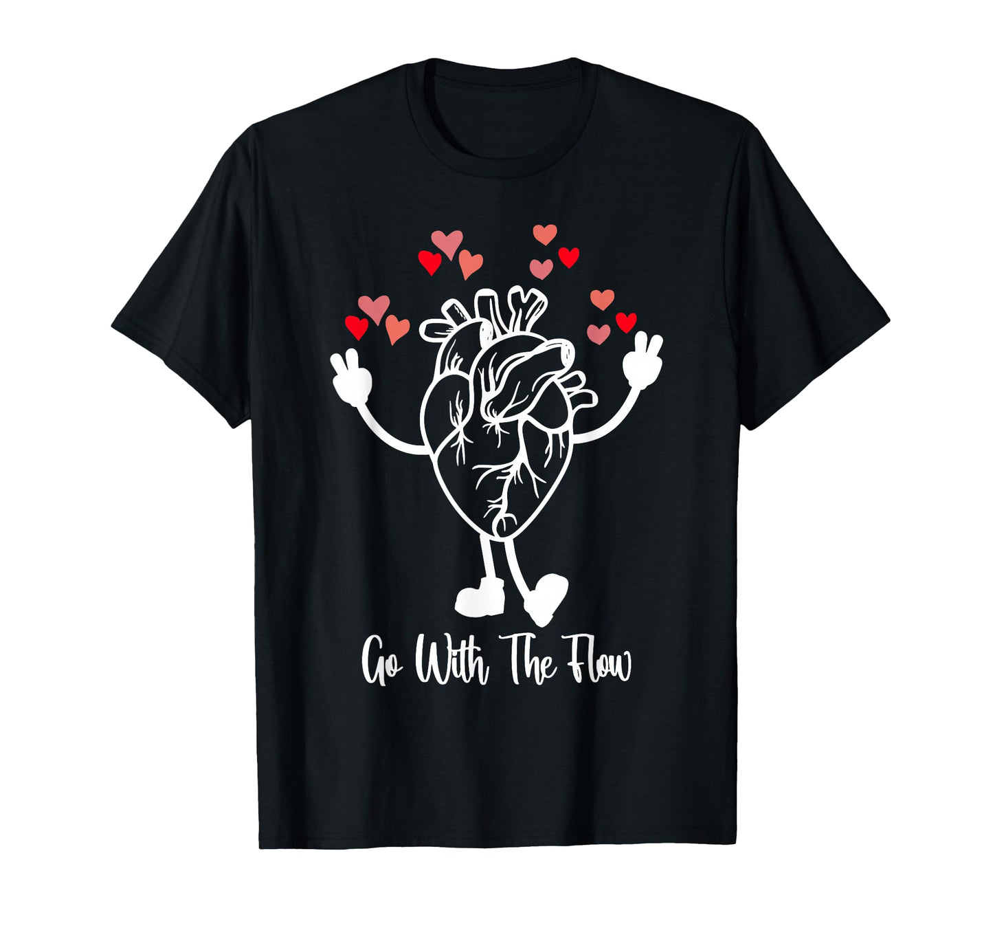 Heart Anatomy Valentine Cardiac CVICU Cath Lab RN Nurse T-Shirt