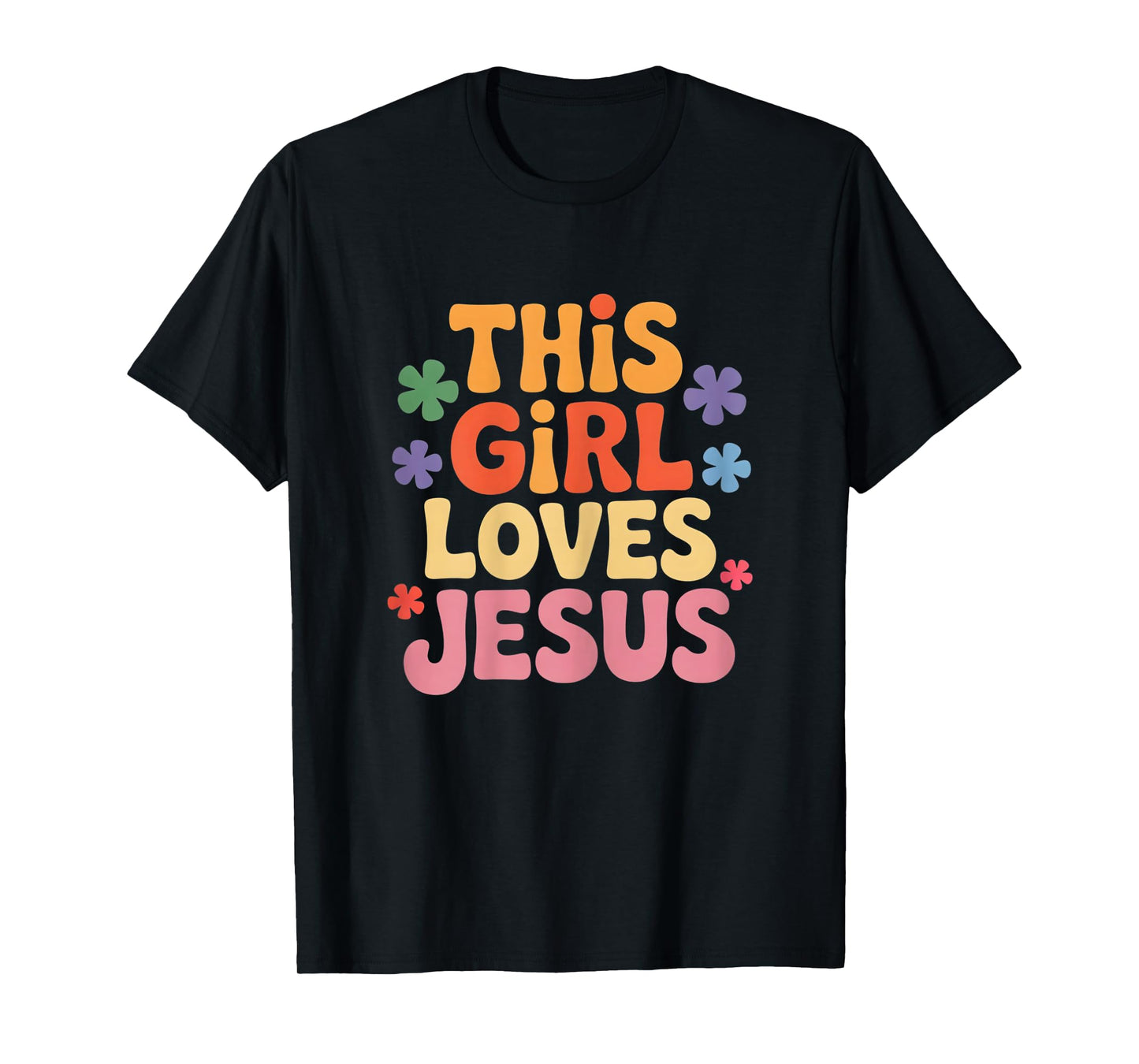 This Girl Loves Jesus Christian Faith Retro Pastel T-Shirt