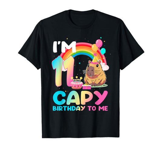 I'm 11 Year Old Capy Happy Birthday To Me 11th Bday Capybara T-Shirt