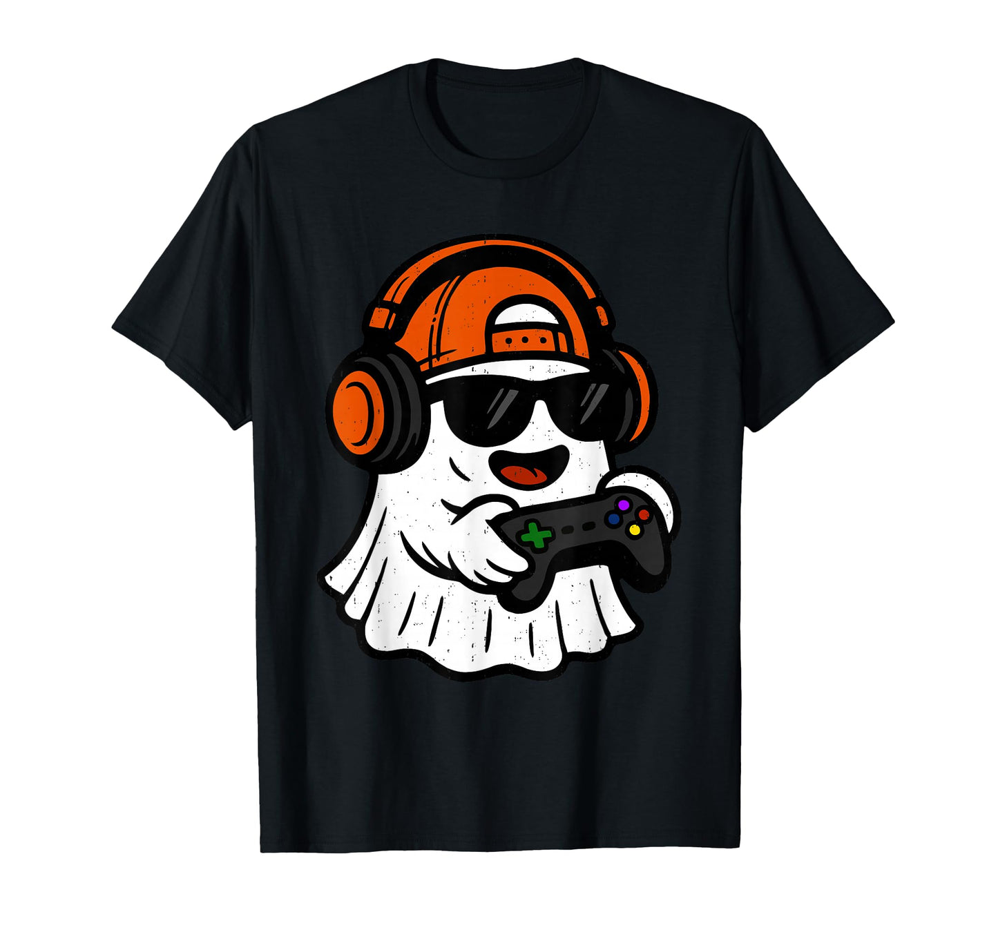 Ghost Gamer Halloween Costume Boo Gaming Spooky Video Game T-Shirt