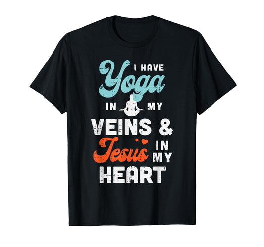 Yoga Veins Jesus Heart Asana Yogi God Jesus Christian Gift T-Shirt