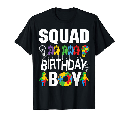Squad Of The Birthday Boy Autism T-Shirt