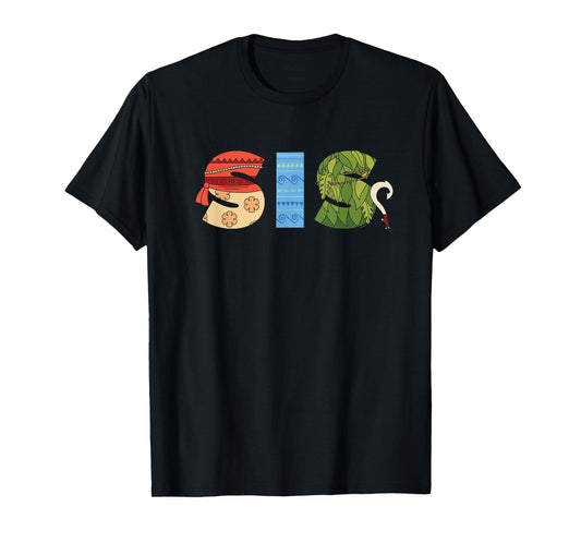 Disney Moana Letters "Sis" Brother Family Trip Vacation T-Shirt