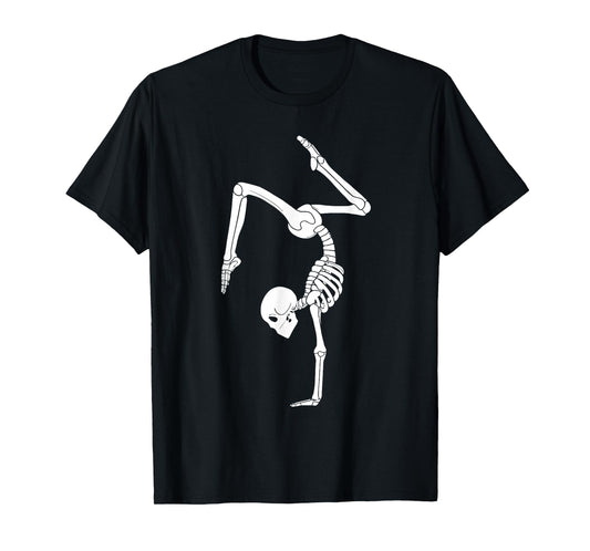 Funny Skeleton Gymnastics Halloween Costume Spooky Gym Sport T-Shirt