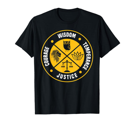Stoic Virtues Wisdom Temperance Justice Courage Stoicism T-Shirt