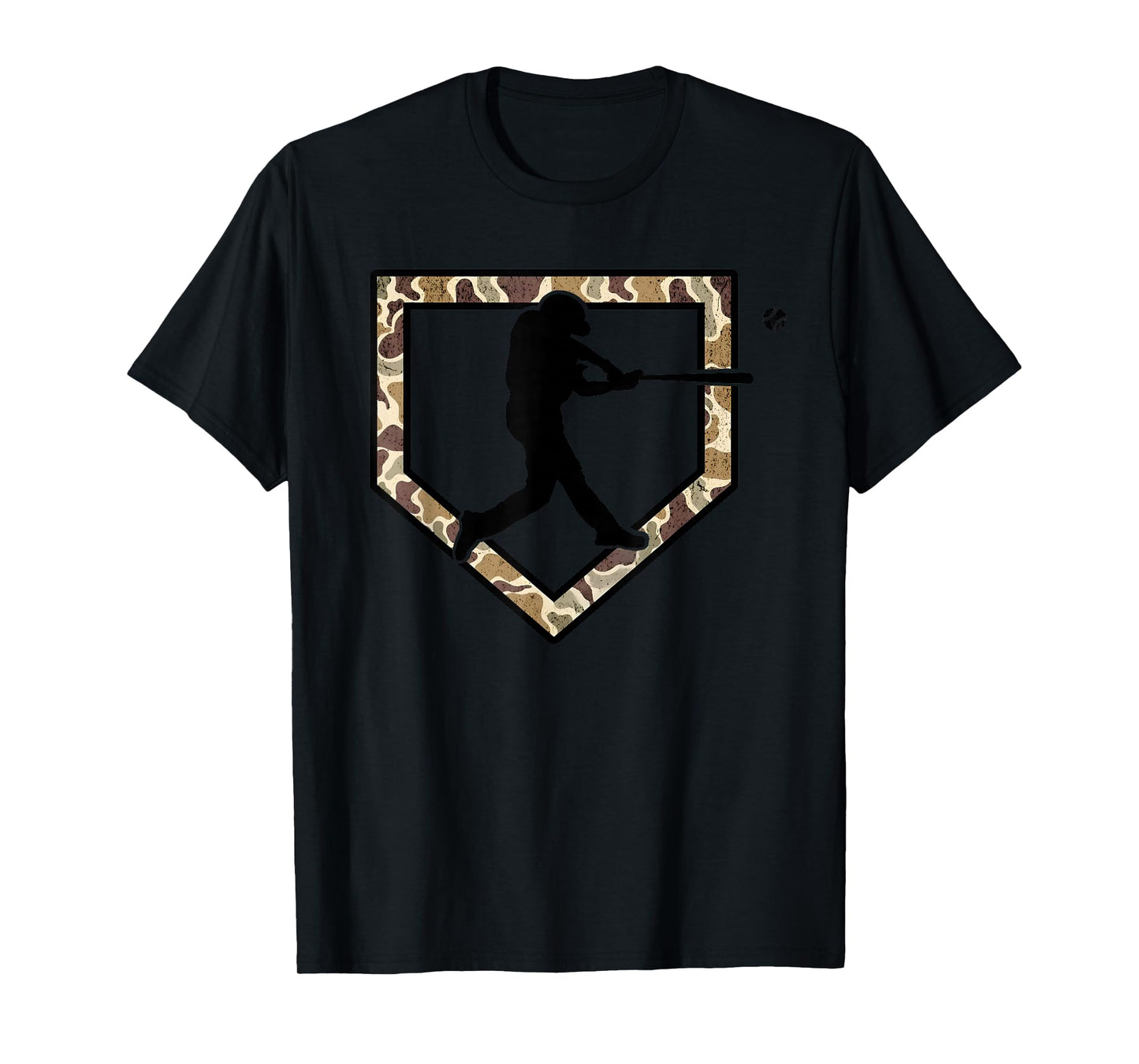 Camo Home Plate Camouflage Funny Baseball Batter Youth Boys T-Shirt