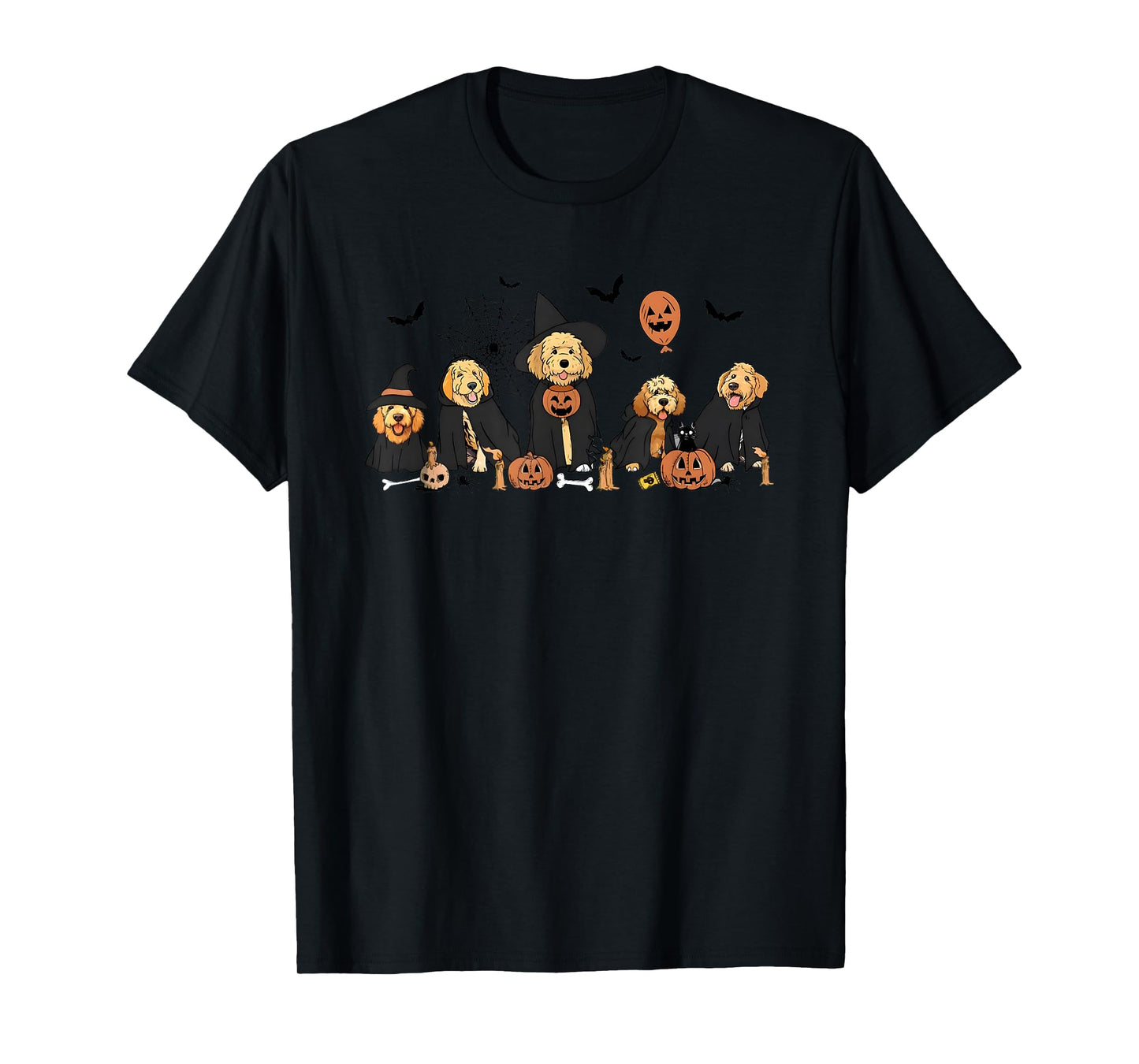 Ghost and Witch Goldendoodle Halloween T-Shirt