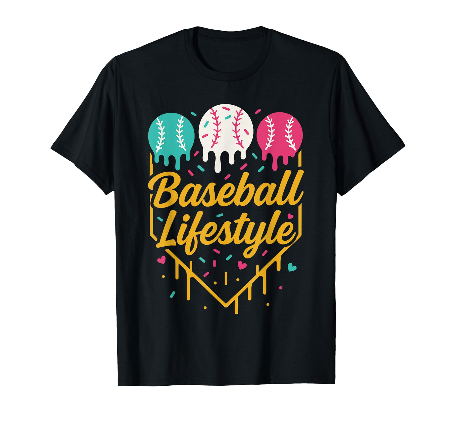 Baseball Lifestyle Shirt, Ice Cream Drip Baseball for Boys T-Shirt