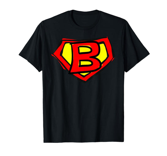 Superhero Letter on Chest B cute cartoon version T-Shirt