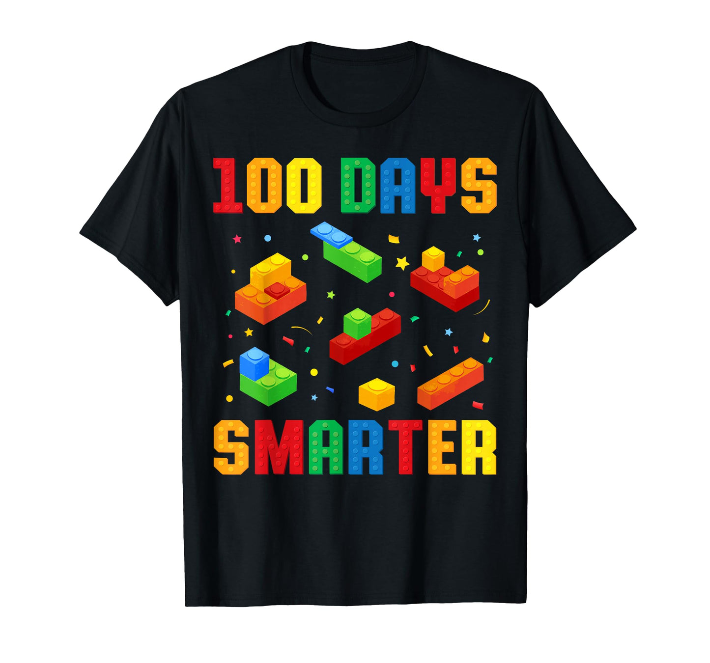 100 Days Smarter Building Blocks 100th Day of School Boys T-Shirt