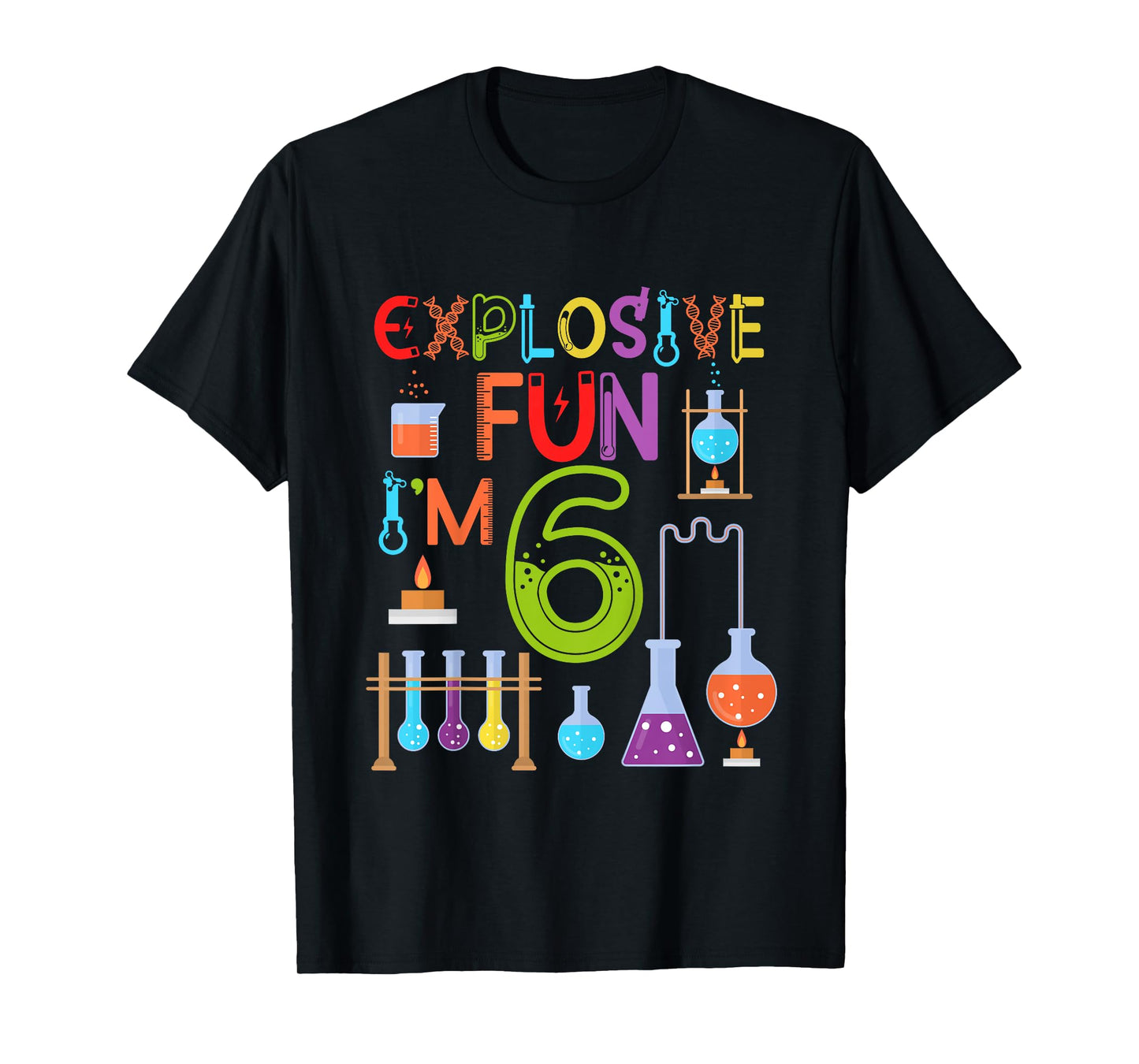 6th Science Birthday Party 6 Year Old Scientist Birthday T-Shirt