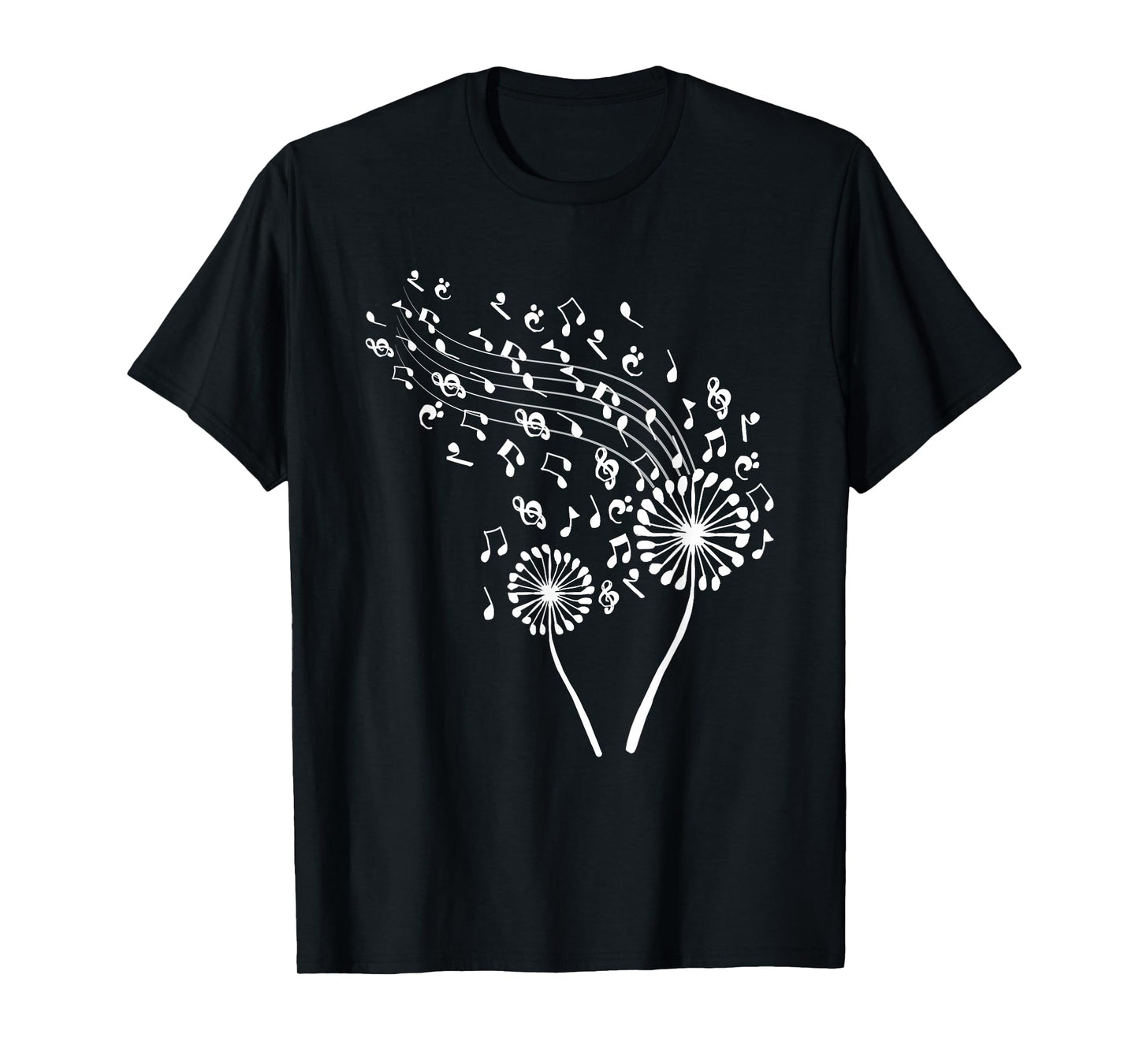 Music Note Dandelion Music Lover Men Women Musical Teacher T-Shirt
